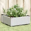 Image de vidaXL Jardinière avec Piquets - Blanc