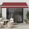 Image de vidaXL Auvent rétractable automatique avec LED bordeaux 350x250 cm