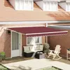 Image de vidaXL Auvent rétractable automatique avec LED bordeaux 400x300 cm