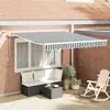 Image de vidaXL Auvent rétractable automatique avec LED anthracite et blanc