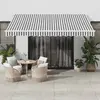 Image de vidaXL Auvent manuel rétractable avec LED anthracite blanc 400x350 cm