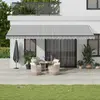 Image de vidaXL Auvent manuel rétractable avec LED anthracite blanc 600x350 cm