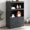 Image de vidaXL Buffet anthracite 67x39x107 cm acier