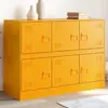 Image de VIDAXL Buffet - Jaune moutarde 99x39x73 cm acier