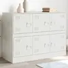 Image de vidaXL Buffet blanc acier