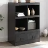 Image de vidaXL Buffet haut noir acier