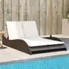 Image de VIDAXL Chaise longue marron - Résine tressée
