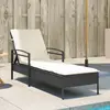 Image de vidaXL Chaise Longue Résine Tressée - Noir