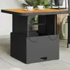 Image de VIDAXL Table de jardin 80x80x71 cm - Résine tressée/bois acacia noir