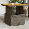 Image de vidaXL Table de jardin - Gris 80x80x71 cm - Résine tressée