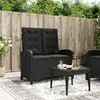 Image de VIDAXL Banc inclinable de jardin - Résine tressée noire