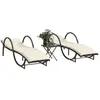 Image de vidaXL Lot de 2 Chaises Longues avec Table - Marron