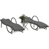 Image de VIDAXL Chaises longues résine tressée gris (lot de 2)
