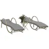 Image de vidaXL Lot de 2 Chaises Longues Beige