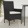 Image de vidaXL Chaises de jardin 2 pcs Résine tressée noir