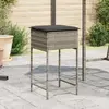 Image de Lot de 2 tabourets de bar jardin vidaXL gris