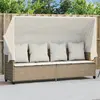 Image de VIDAXL Chaise longue avec auvent - Beige