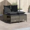 Image de vidaXL Salon de jardin 4 pcs - Gris