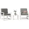 Image de vidaXL Salon de jardin 3 pcs bois de pin Blanc
