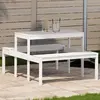 Image de vidaXL Table de pique-nique Blanc