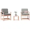 Image de vidaXL Salon de jardin 3 pcs bois massif