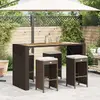 Image de vidaXL Tabourets de bar jardin coussins lot de 4 marron résine tressée