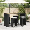 Image de vidaXL Tabourets de bar de jardin et coussins lot de 4 résine tressée