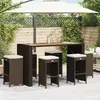 Image de vidaXL Tabourets de bar jardin coussins lot de 6 marron résine tressée