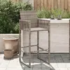 Image de vidaXL Tabourets de bar de jardin résine tressée gris - Lot de 2