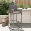 Image de vidaXL Tabourets de bar jardin avec coussins gris