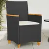 Image de vidaXL Chaises de jardin 2 pcs Résine tressée noir