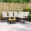 Image de vidaXL Canapés de jardin 2 pcs avec coussins Noir Résine tressée