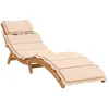 Image de vidaXL Chaise longue avec coussin - Beige bois de acacia