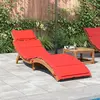 Image de vidaXL Chaise longue Acacia - Rouge