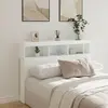 Image de vidaXL Armoire tête de lit avec LED blanc 140x17x102 cm