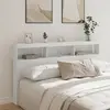 Image de vidaXL Armoire tête de lit avec LED blanc 180x17x102 cm