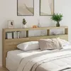 Image de vidaXL Armoire tête de lit avec LED chêne sonoma 220x17x102 cm