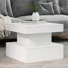 Image de vidaXL Table basse avec lumières LED blanc 50x50x40 cm
