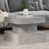 Image de vidaXL Table basse avec lumières LED gris béton 50x50x40 cm