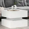 Image de vidaXL Table basse avec lumières LED blanc 50x50x40 cm