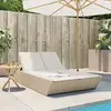 Image de vidaXL Chaise longue double Beige