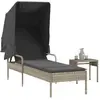Image de VidaXL Chaise Longue avec Auvent - Gris Clair