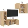 Image de vidaXL Unités murales TV 4 pcs - Chêne sonoma