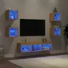 Image de vidaXL Unités murales LED 7 pcs - Chêne sonoma