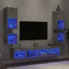Image de vidaXL Unités Murales TV avec LED - Gris Béton