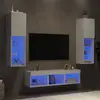 Image de vidaXL Unités murales TV avec LED - 5 pcs - Blanc