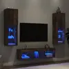 Image de vidaXL Unités murales TV avec LED chêne fumé