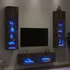 Image de vidaXL Meubles TV Muraux LED - Chêne Fumé