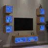 Image de vidaXL Unités murales TV avec LED