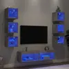 Image de vidaXL Unités murales TV avec LED - Gris béton